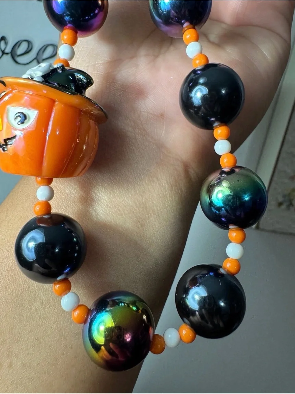 Halloween Pumpkin Pirate Charm Rainbow Chrome Phone/Key/Bag Chain #P547